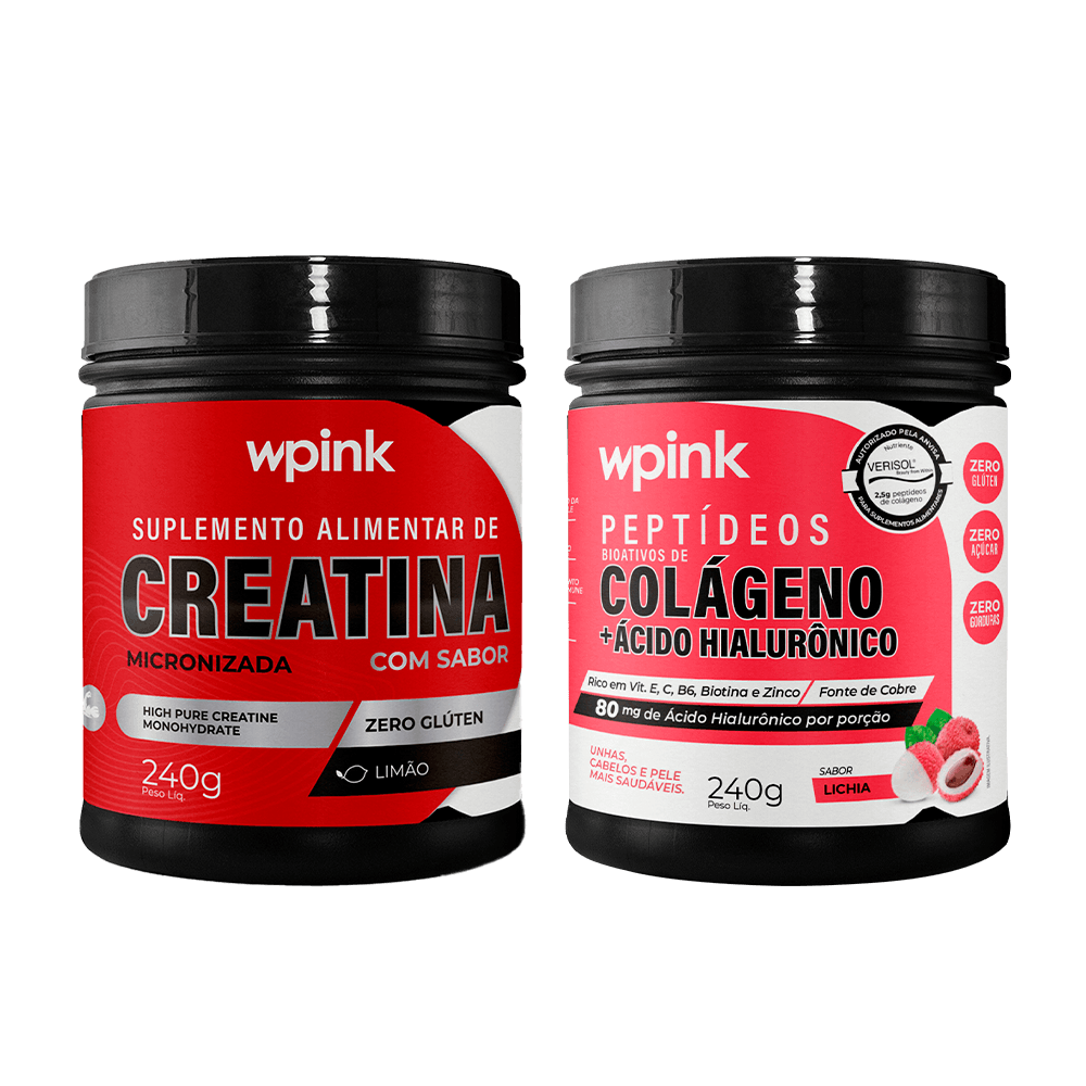 colágeno de lichia - 240g + creatina de limão 240g - wp
