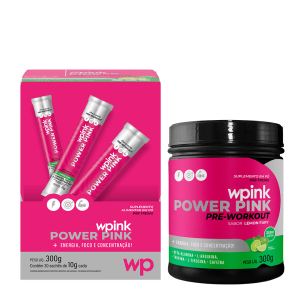 super power pink + power pink de limão - pré-treino - 300g - wp