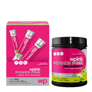 super power pink + power pink de maçã verde - pré-treino - 300g-wp