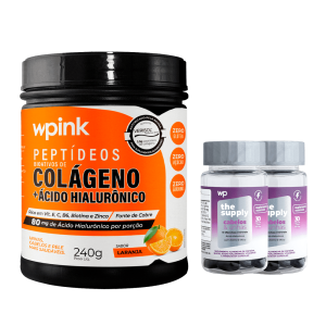 colágeno de laranja - 240g + 2 cabelos e unhas - wp