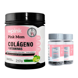 colágeno pink mom de limão - 240g + 2 cabelos e unhas X - wp