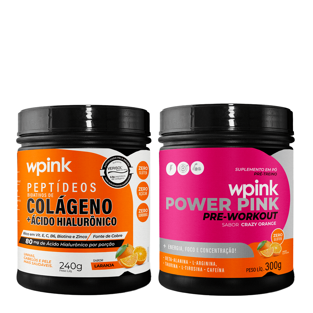super power pink de laranja 300g + colágeno de laranja 240g - wp
