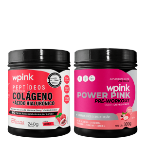 super power pink de lichia 300g + colágeno de lichia 240g - wp