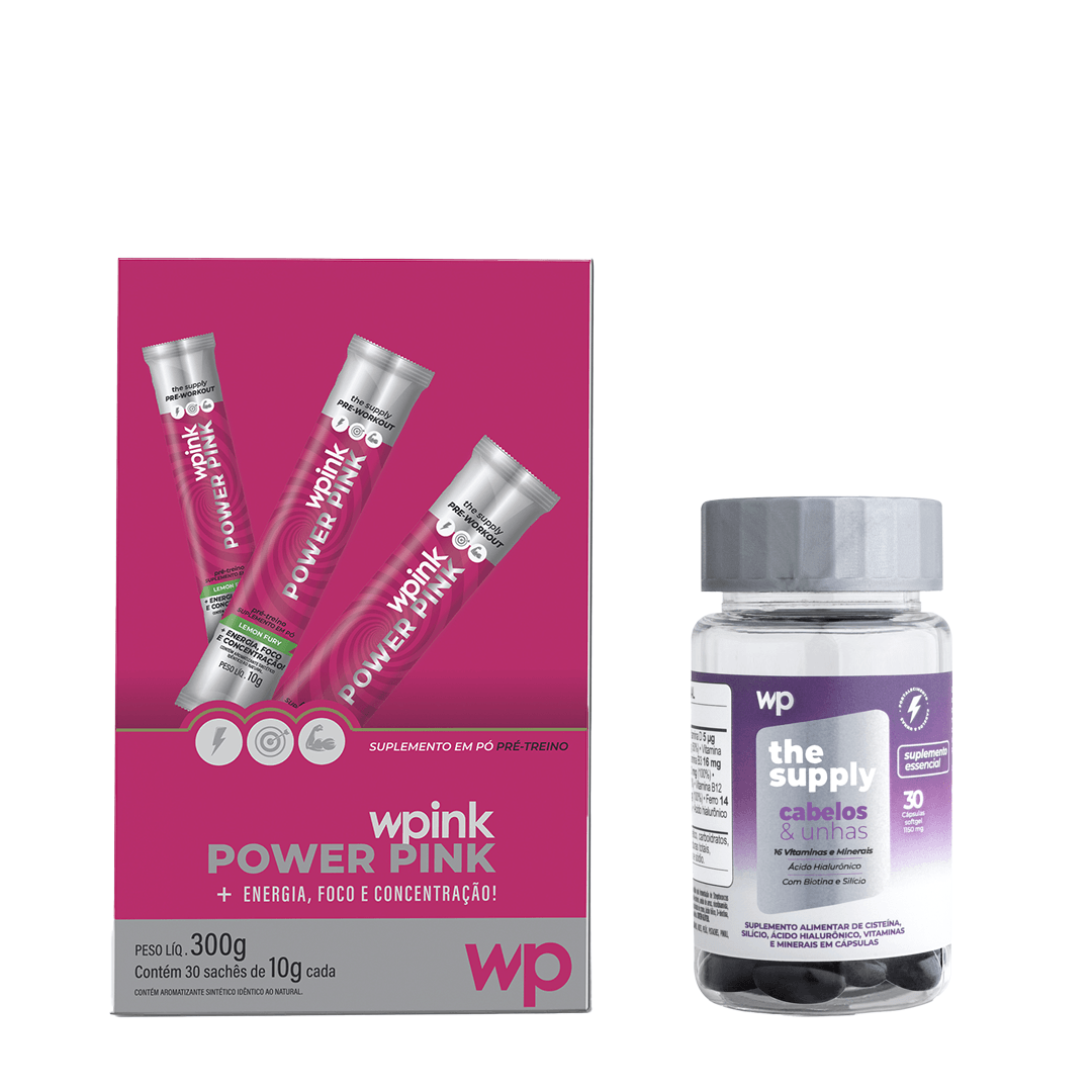 power pink de limao - pré-treino – 300g + cabelos e unhas - wp