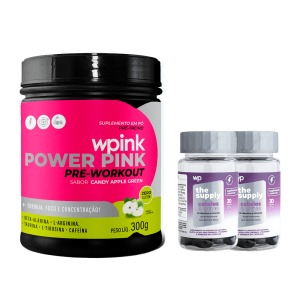 super power pink de maçã verde 300g + 2 cabelos e unhas - wp