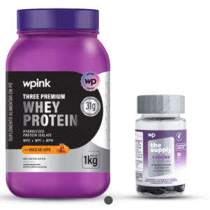 Three premium whey protein doce de leite – 1 kg + cabelos e unhas - wp