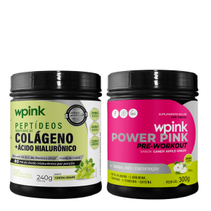 super power pink de maçã verde 300g + colágeno de uva verde 240g- wp