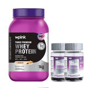 three premium whey protein baunilha – 1 kg + 2 cabelos e unhas -wp