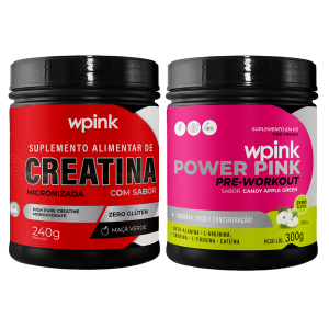 creatina maçã verde 240g - super power pink de maçã verde - pré-treino – 300g