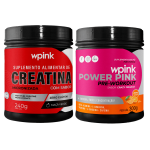 creatina maçã verde 240g - super power pink de laranja - pré-treino – 300g